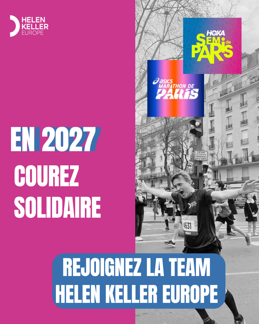 Courez le Marathon ou le Semi de Paris avec Helen Keller Europe