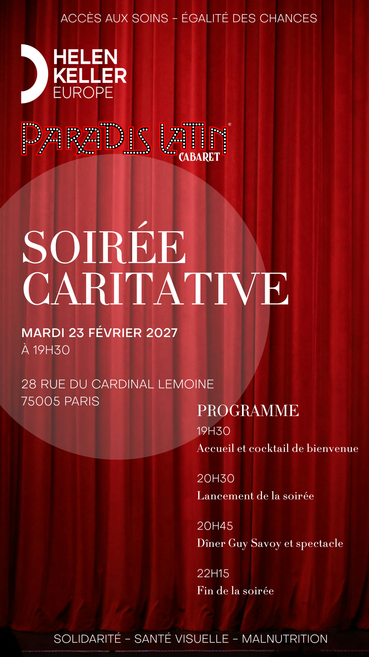 Helen Keller Europe au Paradis Latin - mardi 23 février 2027